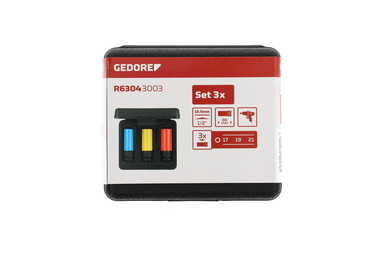 GEDORE red R63043003 - Jeu de douilles à chocs 1/2" pour jantes, 3 pièces