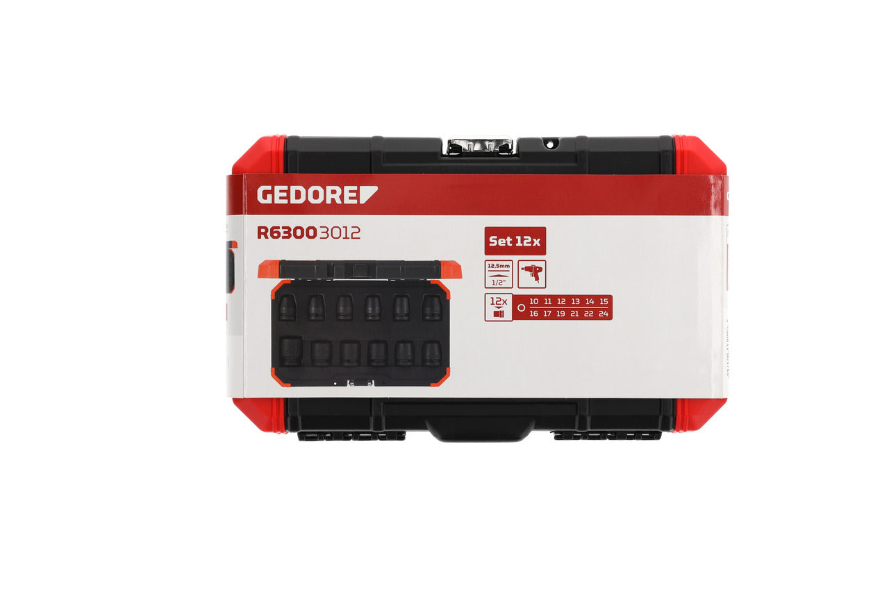 GEDORE red R63003012 - Jeu de 12 douilles à chocs 1/2"