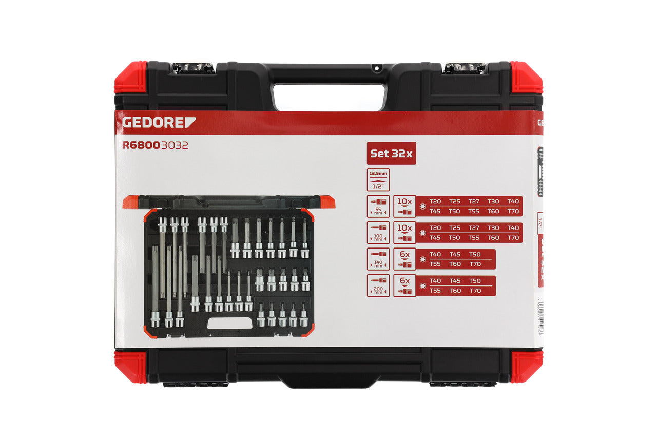 GEDORE red R68003032 - Jeu de douilles tournevis TORX 1/2", 32 pièces