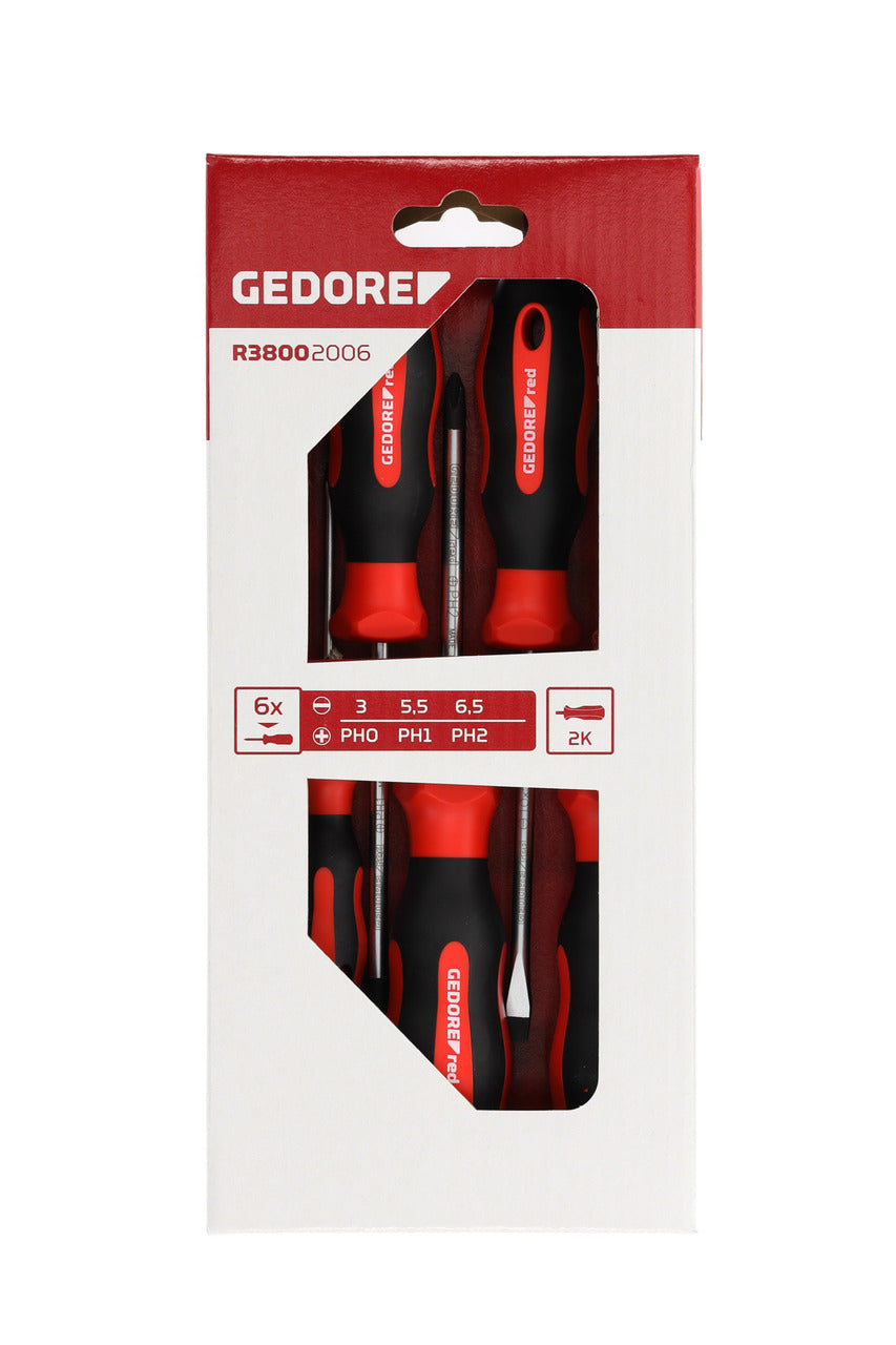 GEDORE red R38002006 - Jeu de 6 tournevis PH + plats
