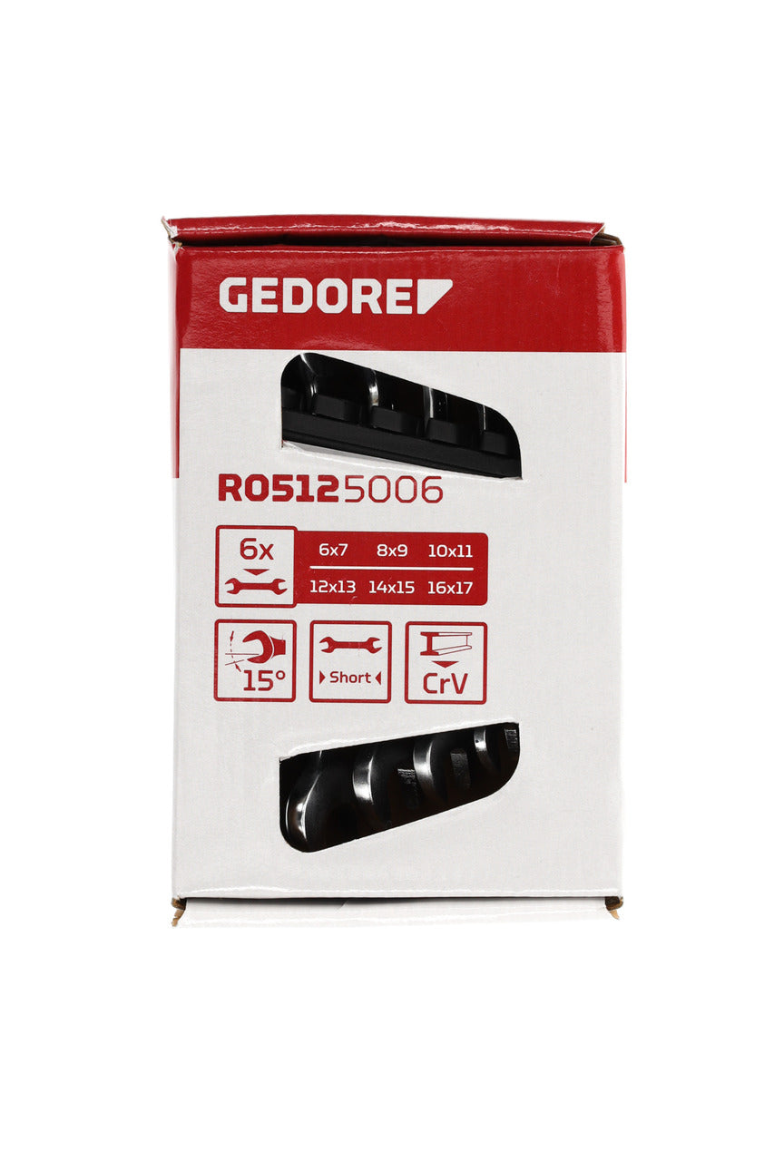 GEDORE red R05125006 - Jeu de 6 clés plates courtes, 6-17 mm