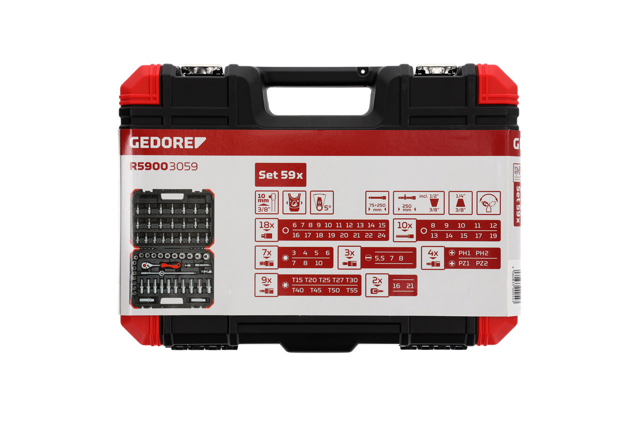 GEDORE red R59003059 - Jeu de douilles 3/8" 6-24mm 59 pièces