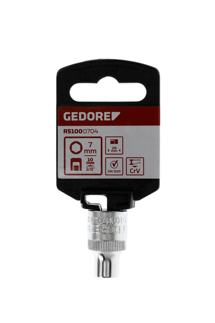 GEDORE red R51000704 - Douille 3/8", hexagonale, 7 mm L=28 mm