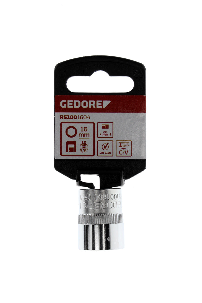 GEDORE red R51001604 - Douille 3/8", hexagonale, 16 mm L=28 mm