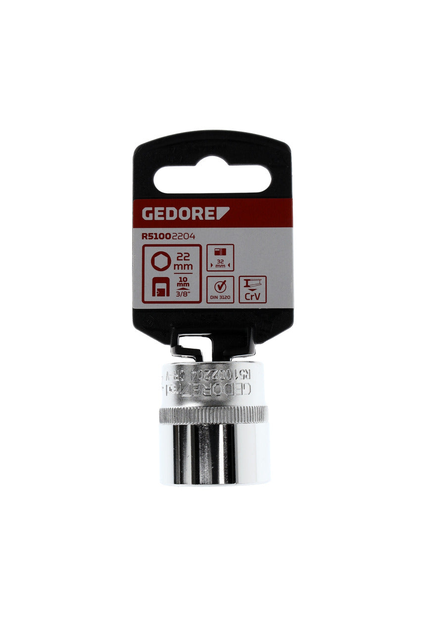 GEDORE red R51002204 - Douille 3/8", hexagonale, 22 mm L=32 mm