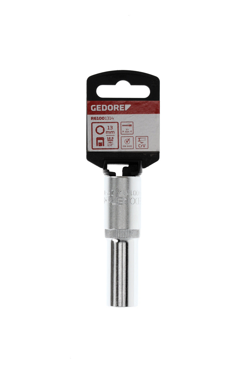 GEDORE red R61001314 - Douille 1/2", hexagonale, 13 mm L=77 mm