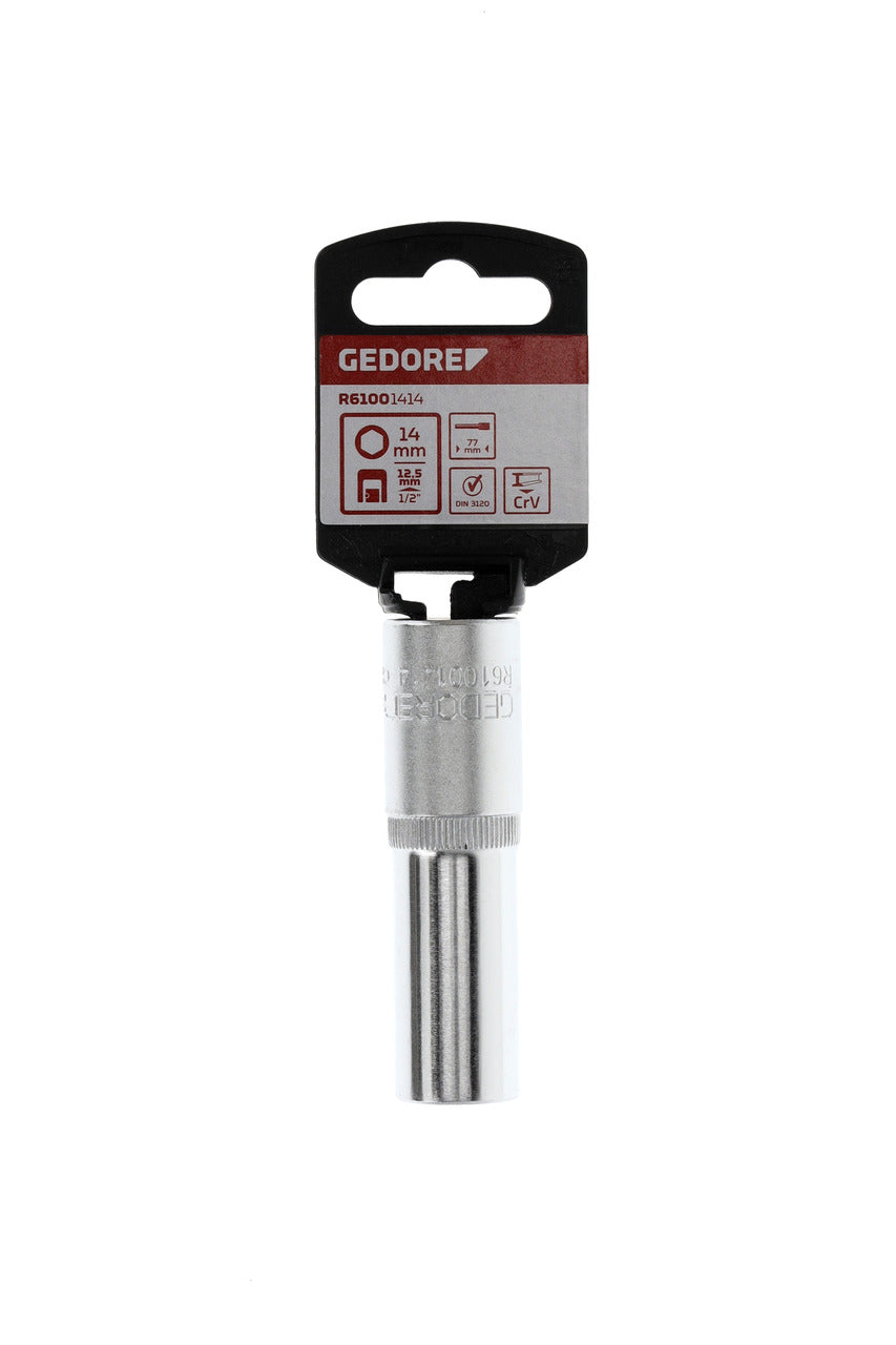 GEDORE red R61001414 - Douille 1/2", hexagonale, 14 mm L=77 mm