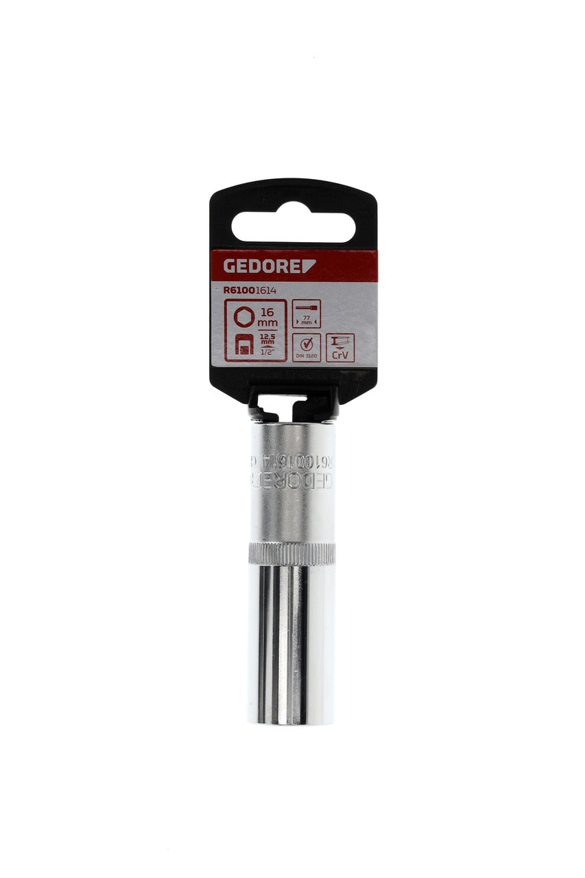 GEDORE red R61001614 - Douille 1/2", hexagonale, 16 mm L=77 mm