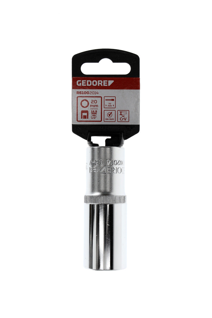 GEDORE red R61002014 - Douille 1/2", hexagonale, 20 mm L=77 mm
