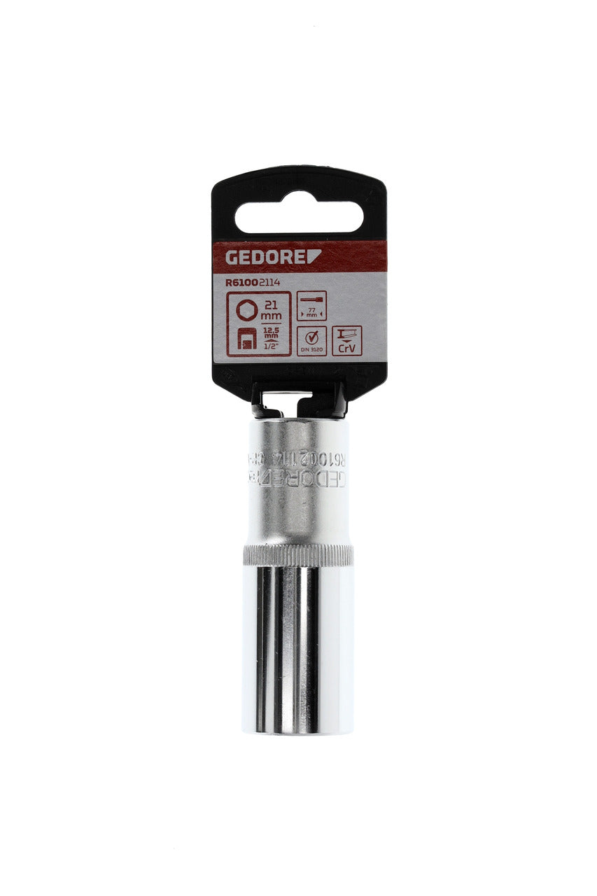 GEDORE red R61002114 - Douille 1/2", hexagonale, 21 mm L=77 mm