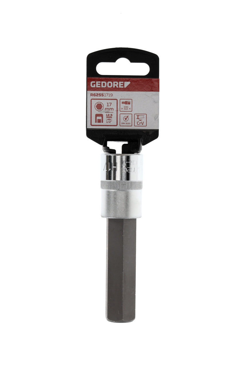 GEDORE red R62551719 - Douille de tournevis 1/2" 17 mm L=100 mm