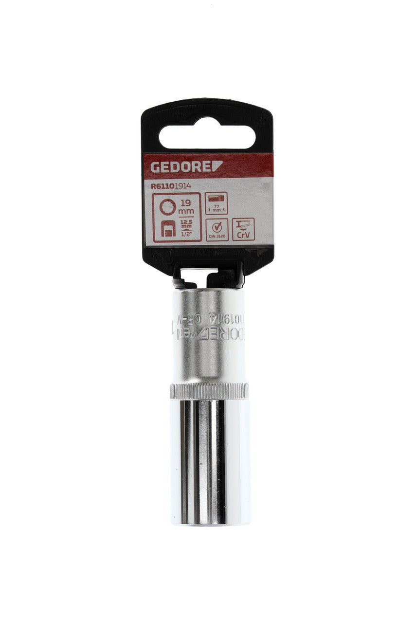GEDORE red R61101914 - Douille 1/2", bi-hexagonale, 19 mm L=77 mm