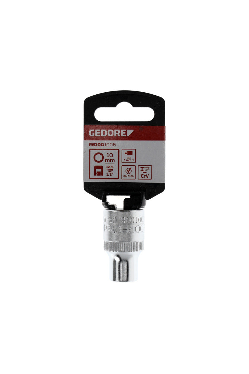 GEDORE red R61001006 - Douille 1/2", hexagonale, 10 mm L=38 mm