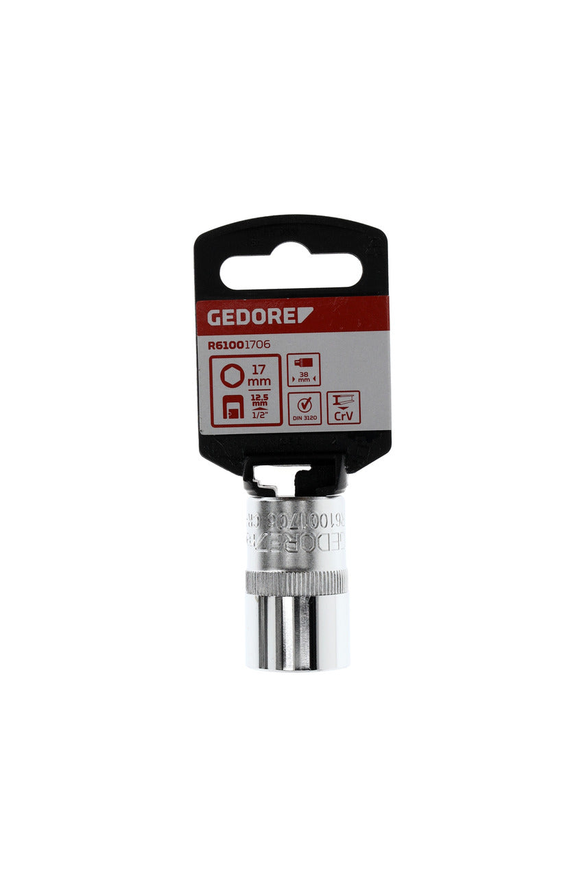 GEDORE red R61001706 - Douille 1/2", hexagonale, 17 mm L=38 mm