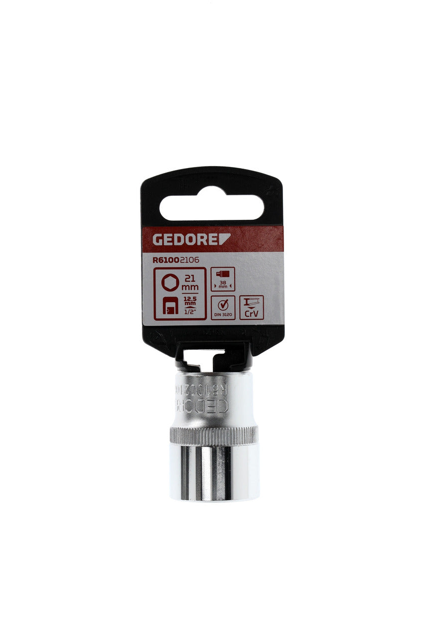 GEDORE red R61002106 - Douille 1/2", hexagonale, 21 mm L=38 mm