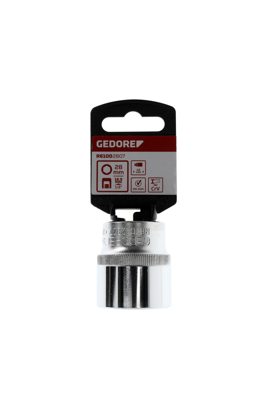 GEDORE red R61002807 - Douille 1/2", hexagonale, 28 mm L=42 mm