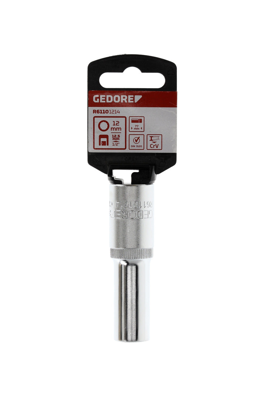 GEDORE red R61101214 - Douille 1/2", bi-hexagonale, 12 mm L=77 mm