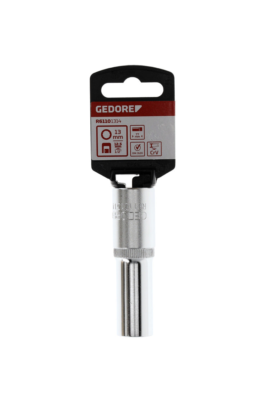 GEDORE red R61101314 - Douille 1/2", bi-hexagonale, 13 mm L=77 mm