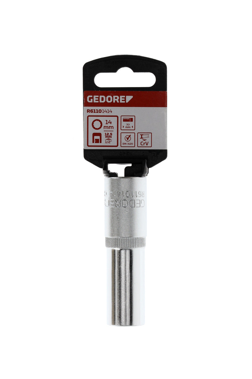 GEDORE red R61101414 - Douille 1/2", bi-hexagonale, 14 mm L=77 mm
