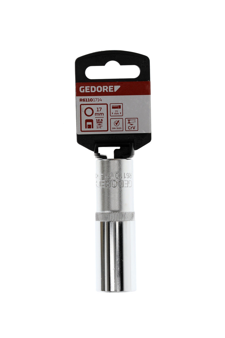 GEDORE red R61101714 - Douille 1/2", bi-hexagonale, 17 mm L=77 mm