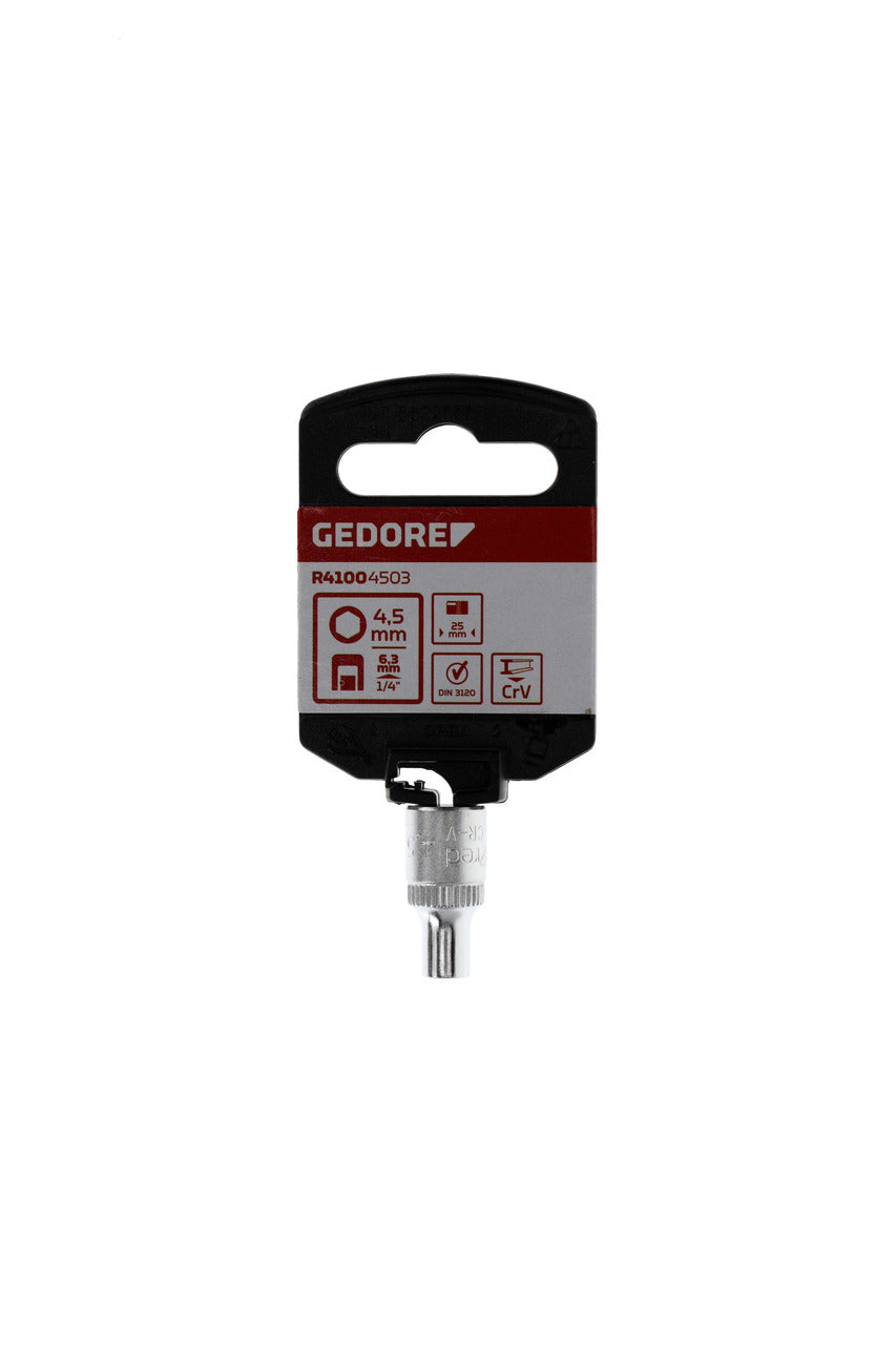 GEDORE red R41004503 - Douille 1/4", hexagonale, 4,5 mm L=25 mm