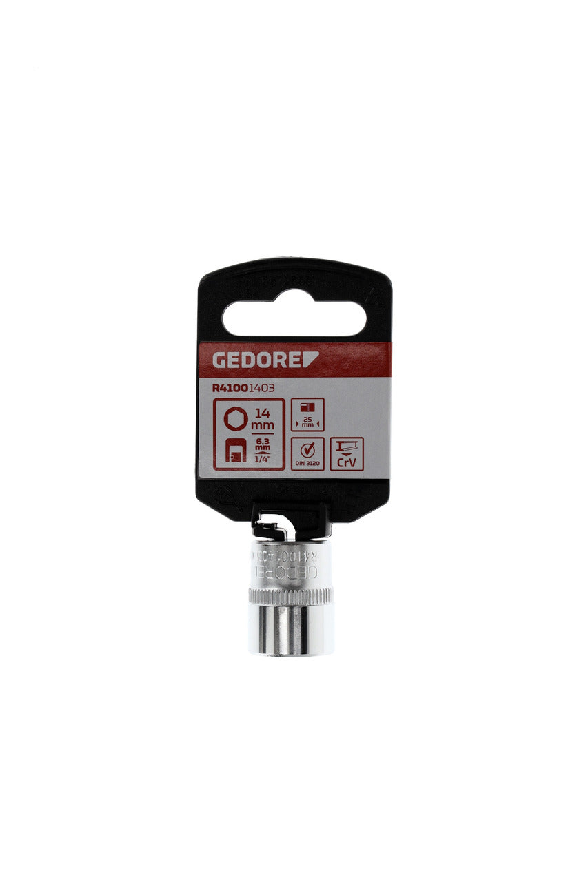 GEDORE red R41001403 - Douille 1/4", hexagonale, 14 mm L=25 mm