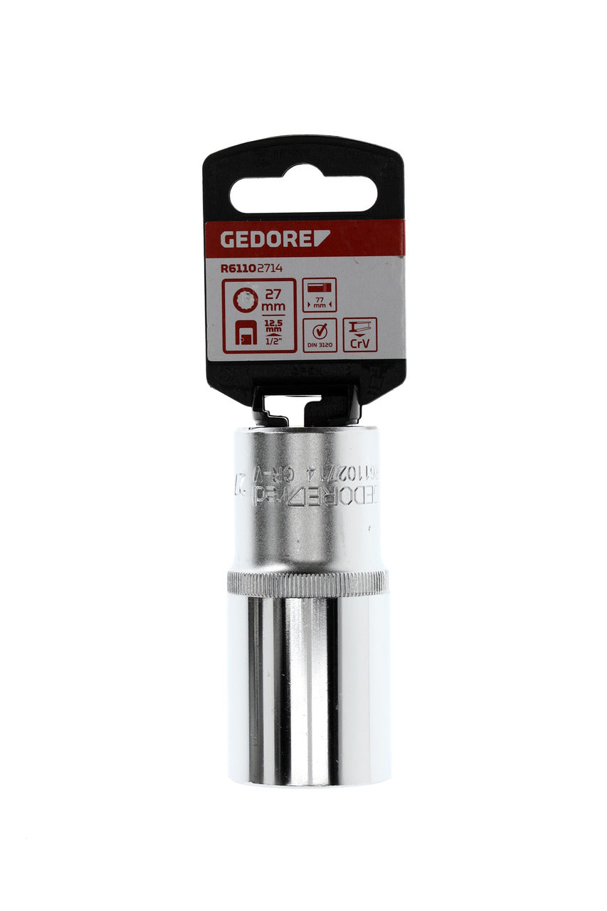 GEDORE red R61102714 - Douille 1/2", bi-hexagonale, 27 mm L=77 mm