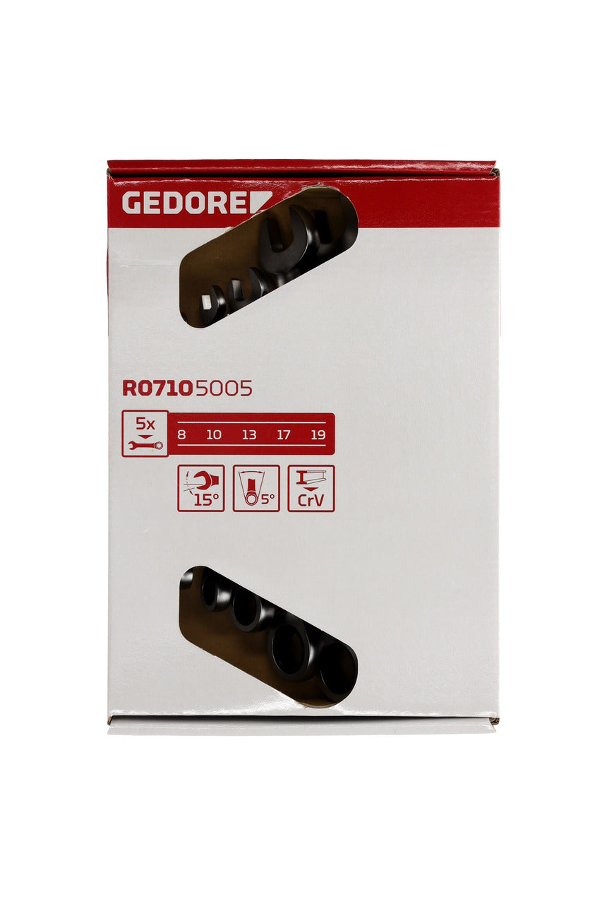 GEDORE red R07105005 - Jeu de 5 clés mixtes à cliquet, 8-19 mm