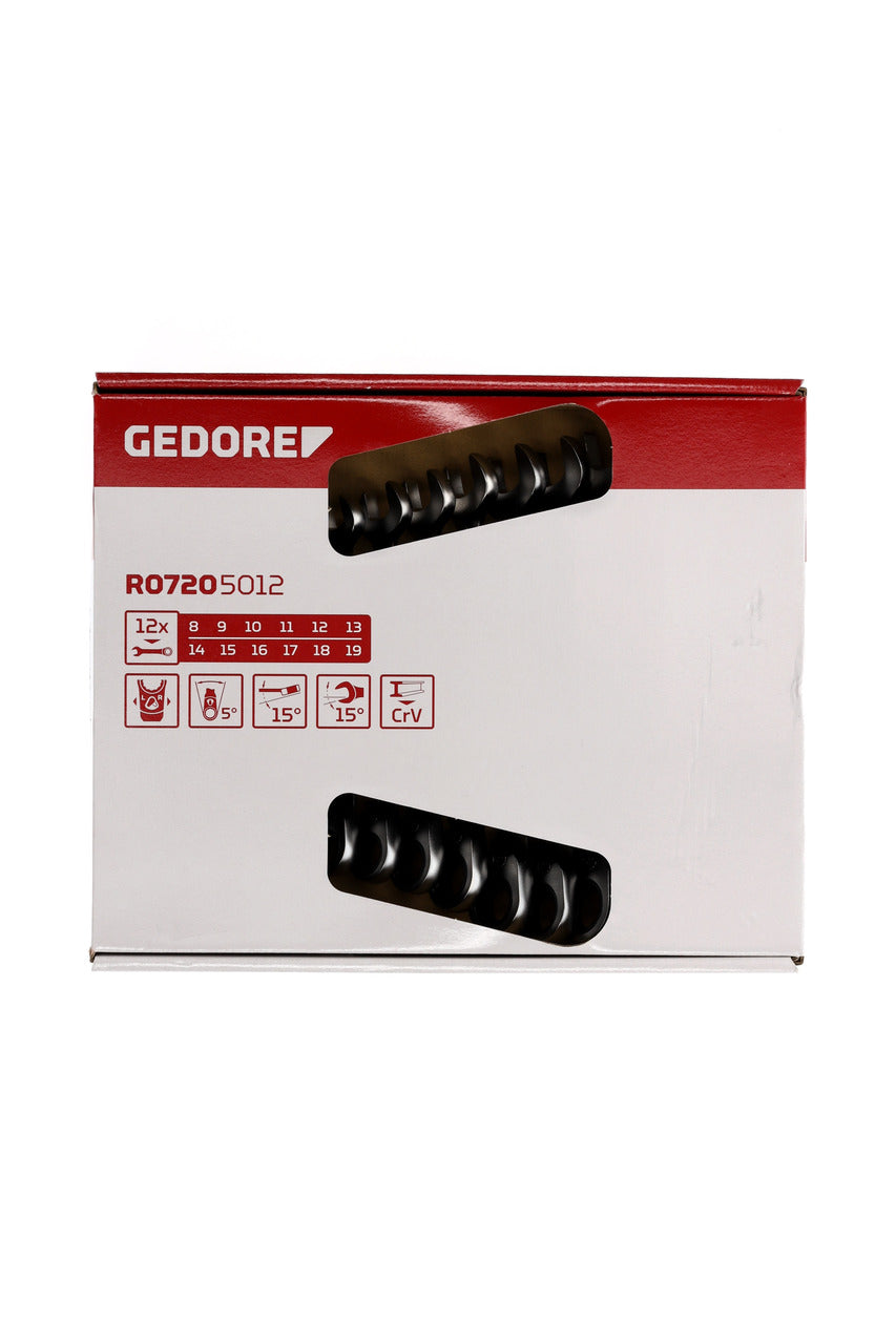 GEDORE red R07205012 - Jeu de 12 clés à cliquet combinées 8-19 mm