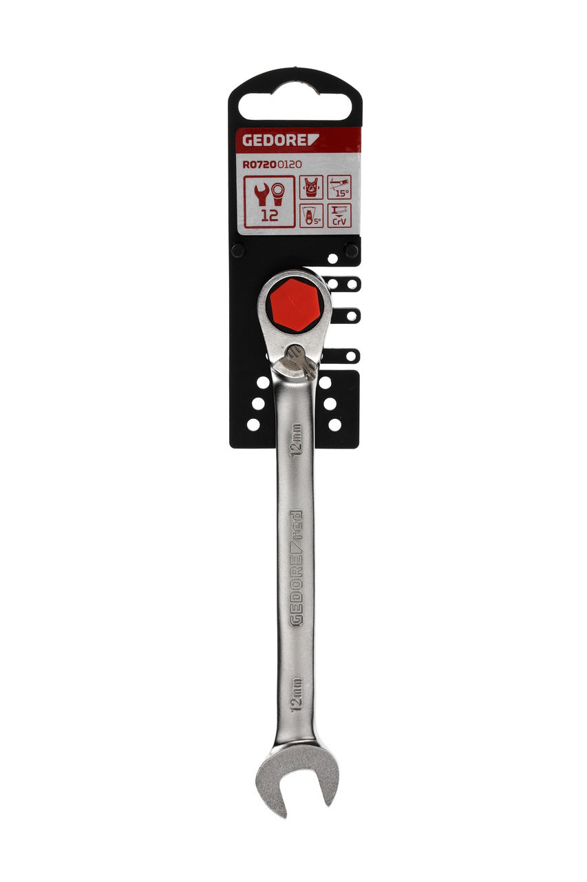 GEDORE red R07200120 - Clé combinée à cliquet avec levier de changement de vitesse, 12 mm L=167 mm