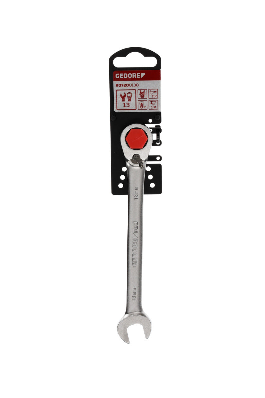 GEDORE red R07200130 - Clé combinée à cliquet avec levier de changement de vitesse, 13 mm L=177 mm