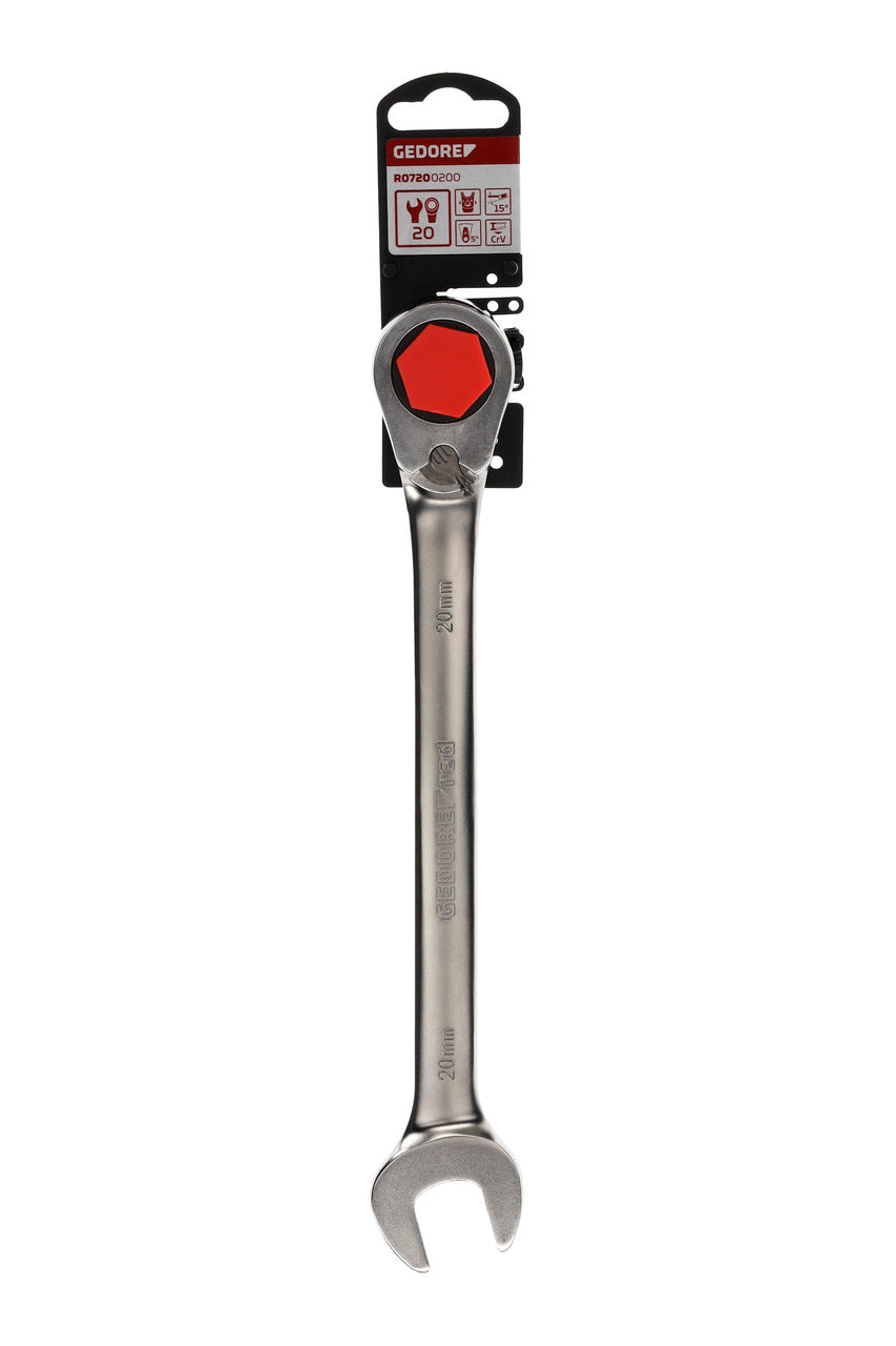 GEDORE red R07200200 - Clé combinée à cliquet avec levier de changement de vitesse, 20 mm L=280 mm