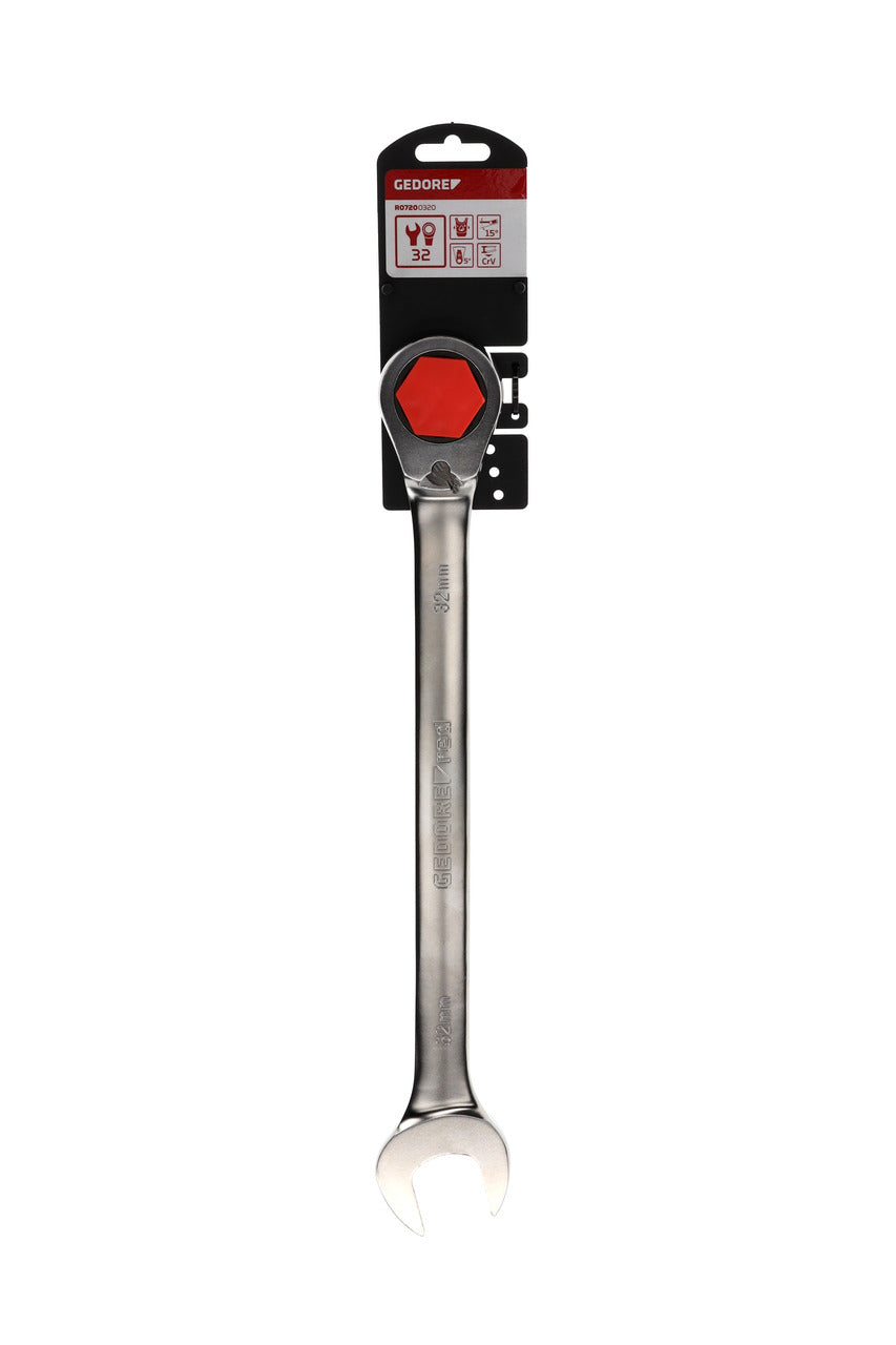GEDORE red R07200320 - Clé combinée à cliquet avec levier de changement de vitesse, 32 mm L=425 mm