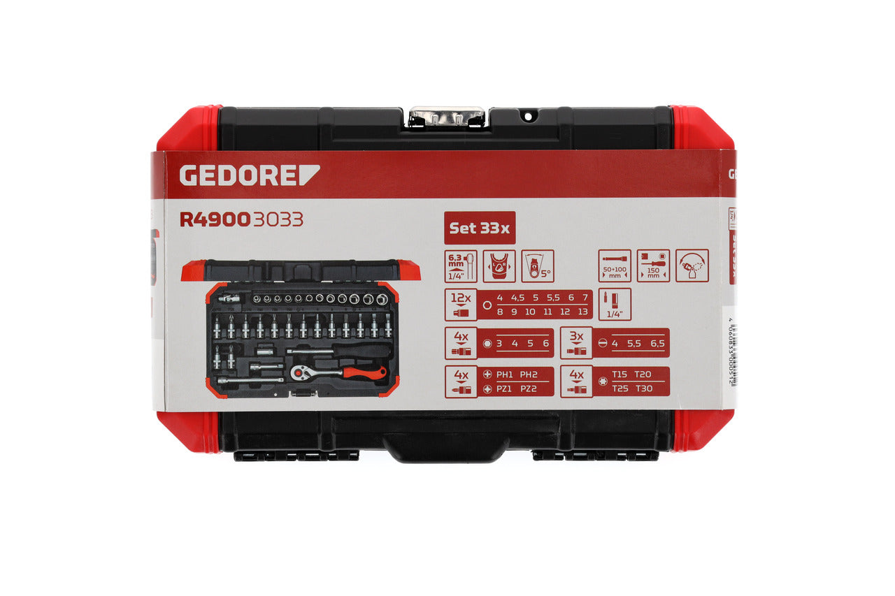 GEDORE red R49003033 - Jeu de douilles 1/4" avec 33 outils
