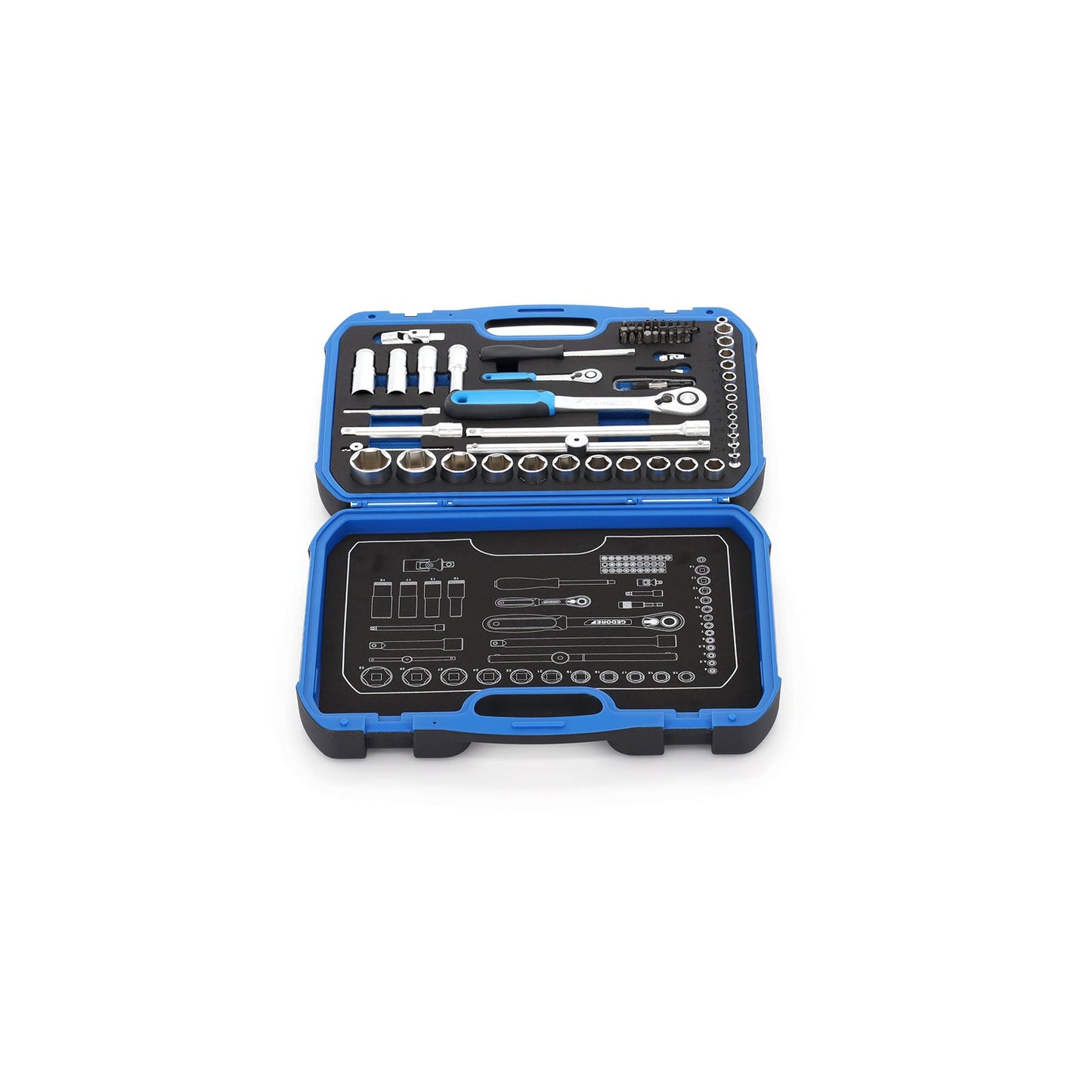 GEDORE 19 BMC 20 - Juego vasos 1/4"+1/2" 69 pzas