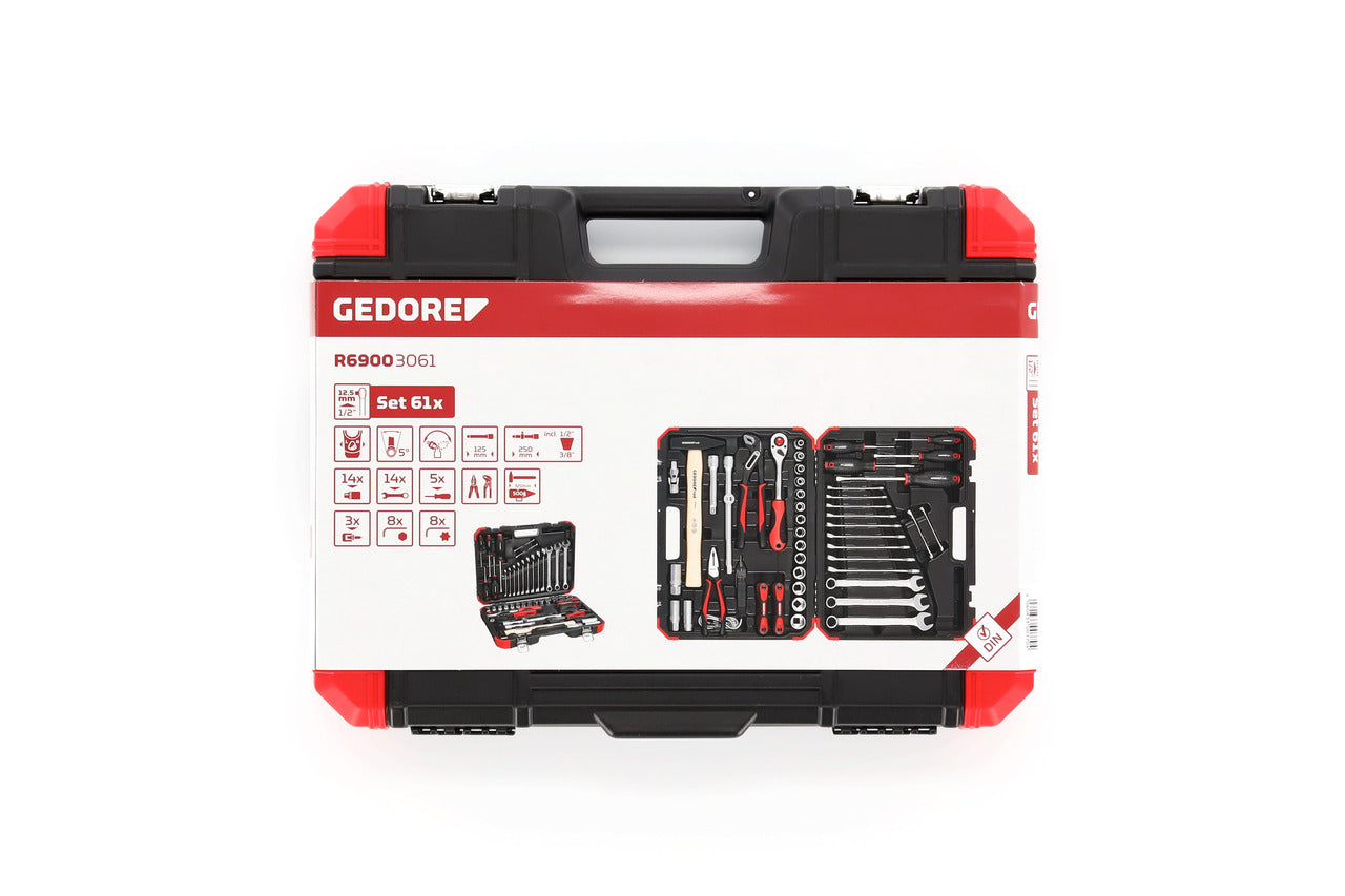 GEDORE red R69003061 - Jeu de douilles 1/2" 61 pièces Auto-Universel