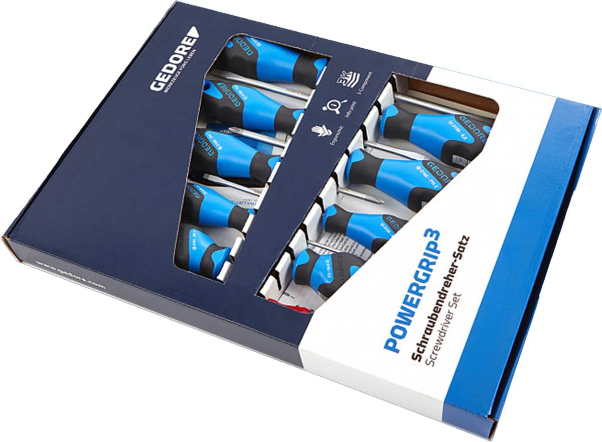 GEDORE 2150-2160 PH-010 - Juego de 10 Destornillador Plano+PH