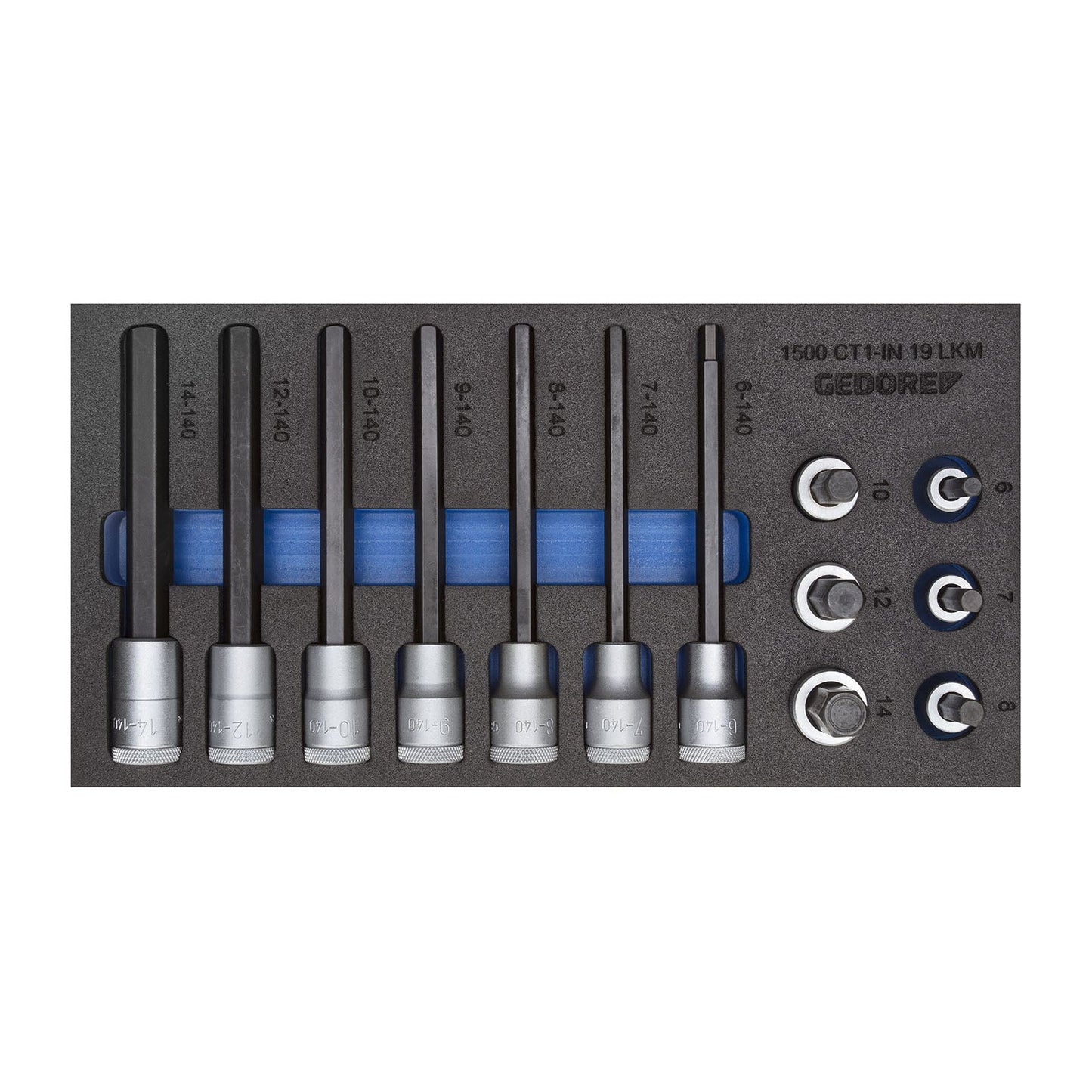 GEDORE 1500 CT1-IN 19 L - Jeu de douilles tournevis 1/2" en module CT