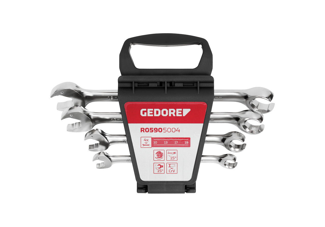 GEDORE red R05905004 - Jeu de 4 clés combinées à cliquet 10-19 mm