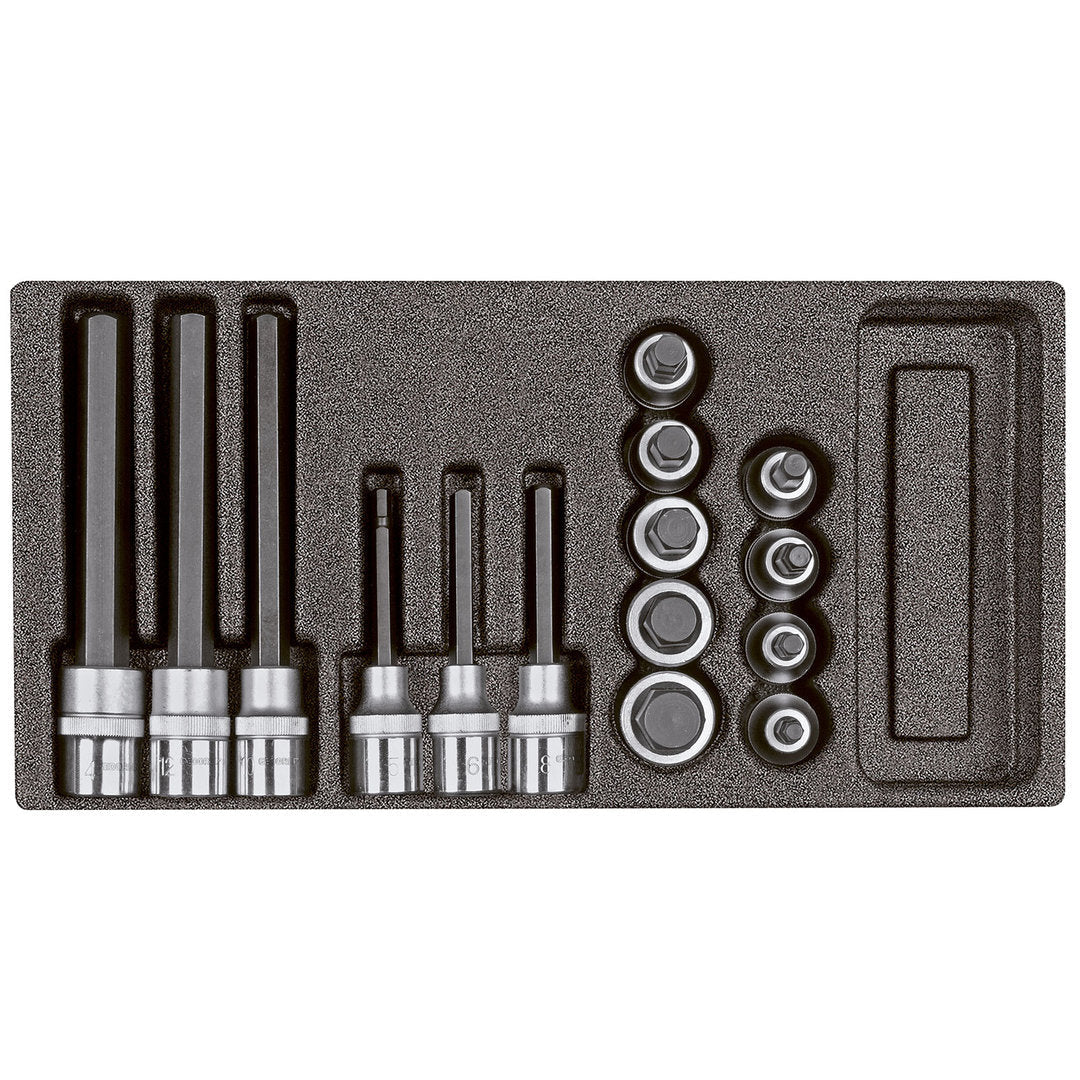 GEDORE red R22150011 - Douilles de tournevis 1/2", en module CT 2/6, 15 pièces
