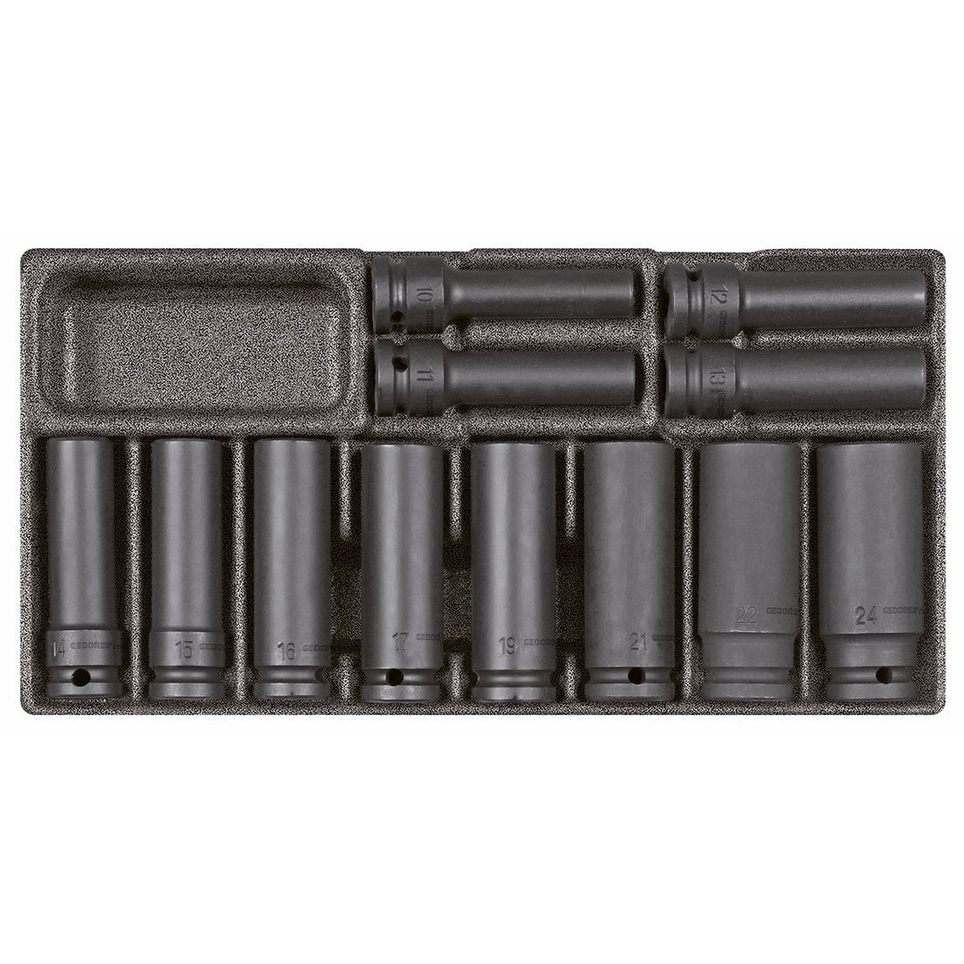 GEDORE red R22150012 - Jeu de douilles à chocs 1/2", en module CT 2/6, 32 pièces
