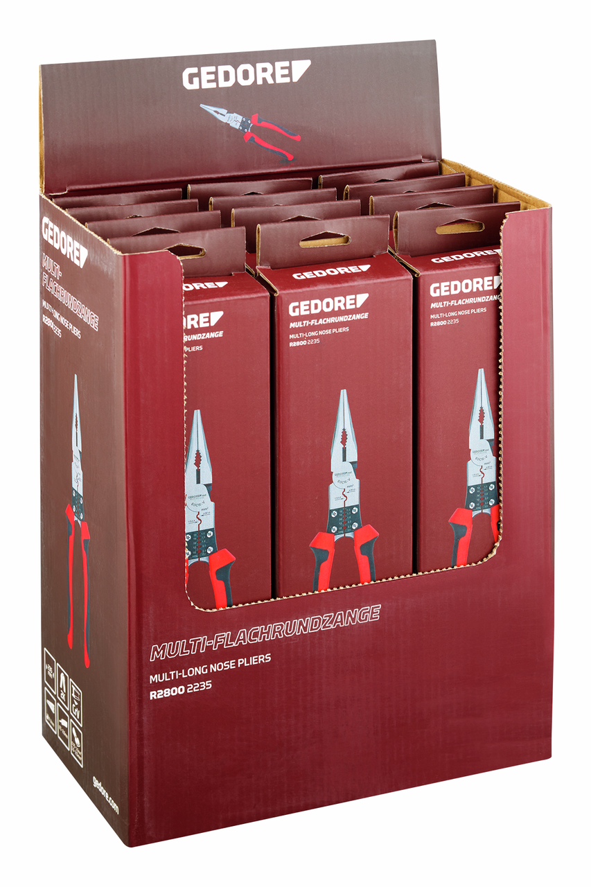 GEDORE red R28009312 - Présentoir pour point de vente avec 12 pinces universelles à bec long.