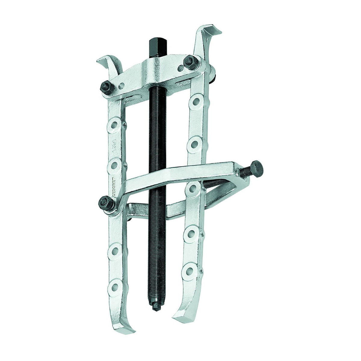 Extractor con contra-apoyo y ganchos reversibles