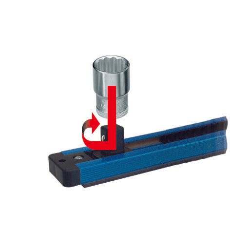 GEDORE SL 1916 - Rail magnético para 14 vasos y 2 accesorios de 1/2", 580 mm