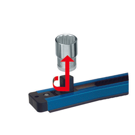 GEDORE SL 1916 - Rail magnético para 14 vasos y 2 accesorios de 1/2", 580 mm