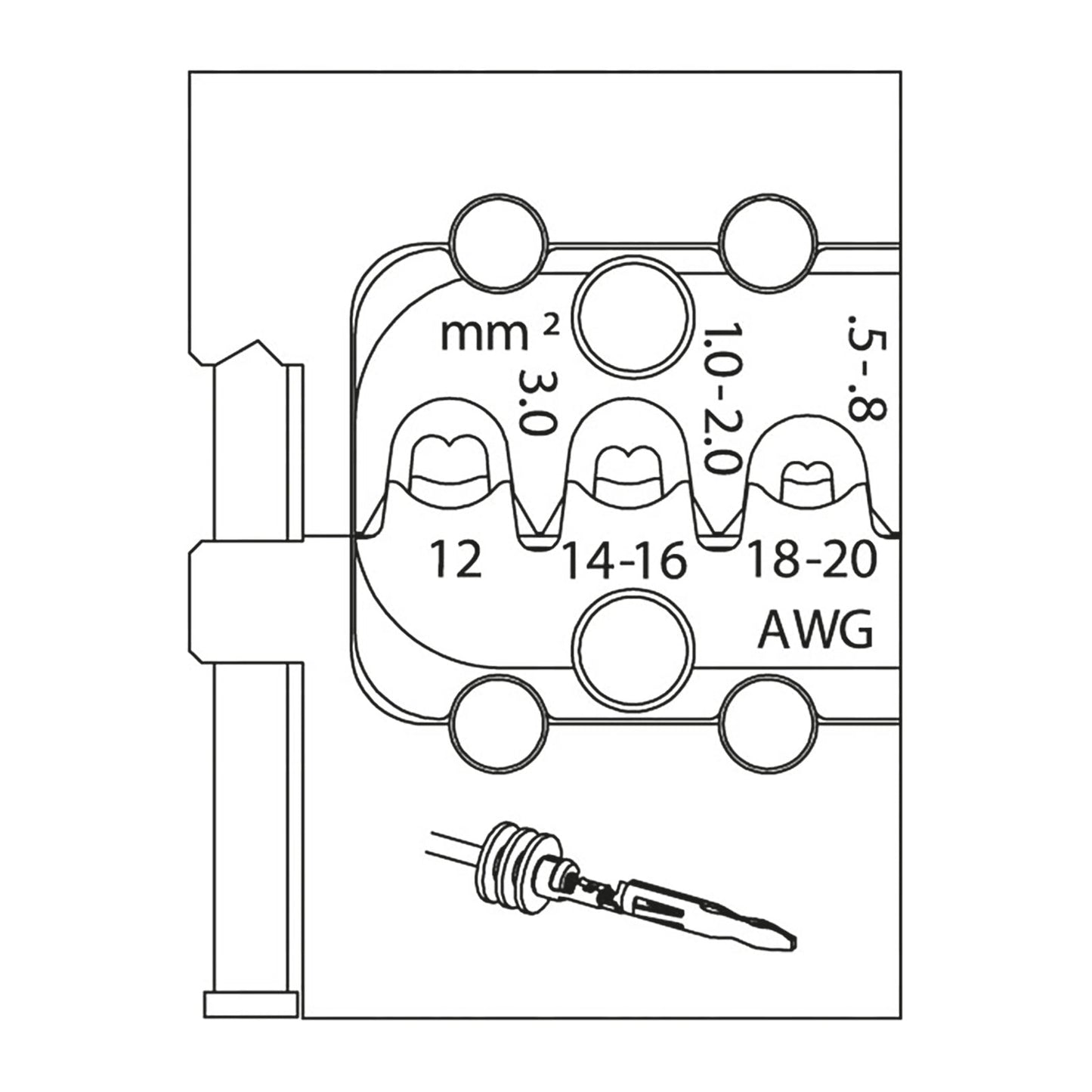 GEDORE 8140-20 - Módulo conectores de lámina