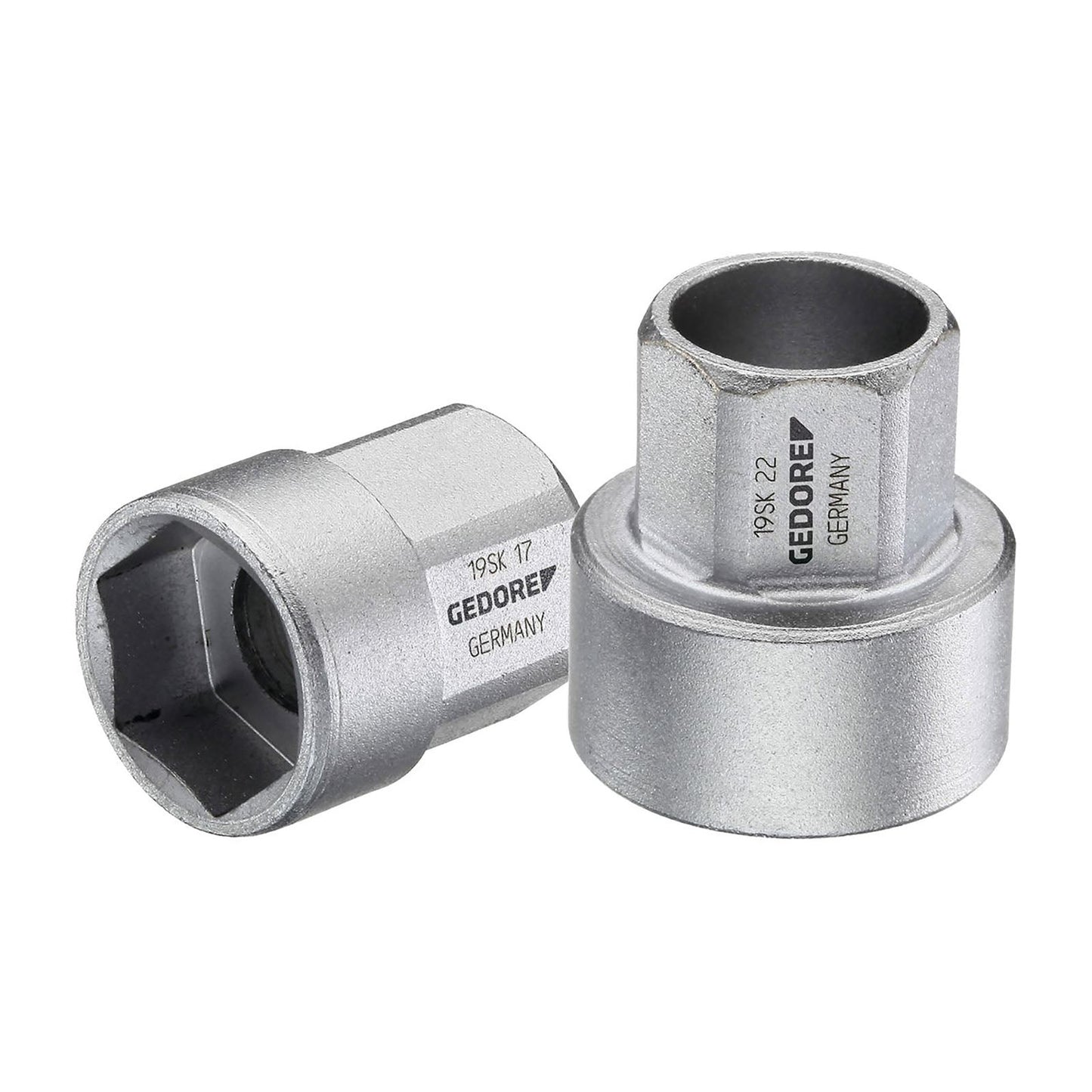 GEDORE 19 SK - Vasos Hexagonales de 1/2" con orificio pasante