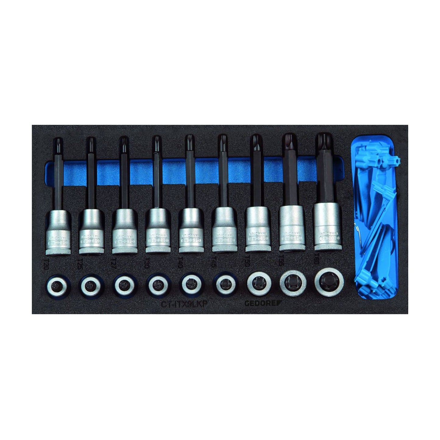 GEDORE 1500 CT1-ITX 19 - Jeu de douilles tournevis 1/2" en module CT