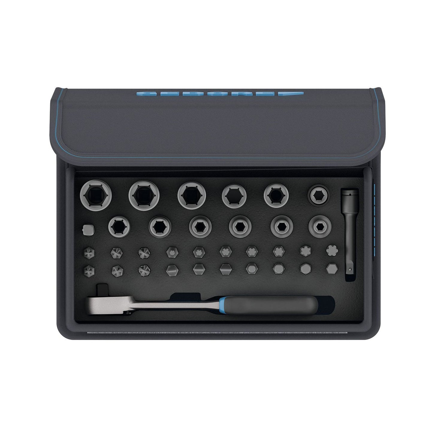 GEDORE TC 666-MU-20 - Juego vasos y puntas 1/4"