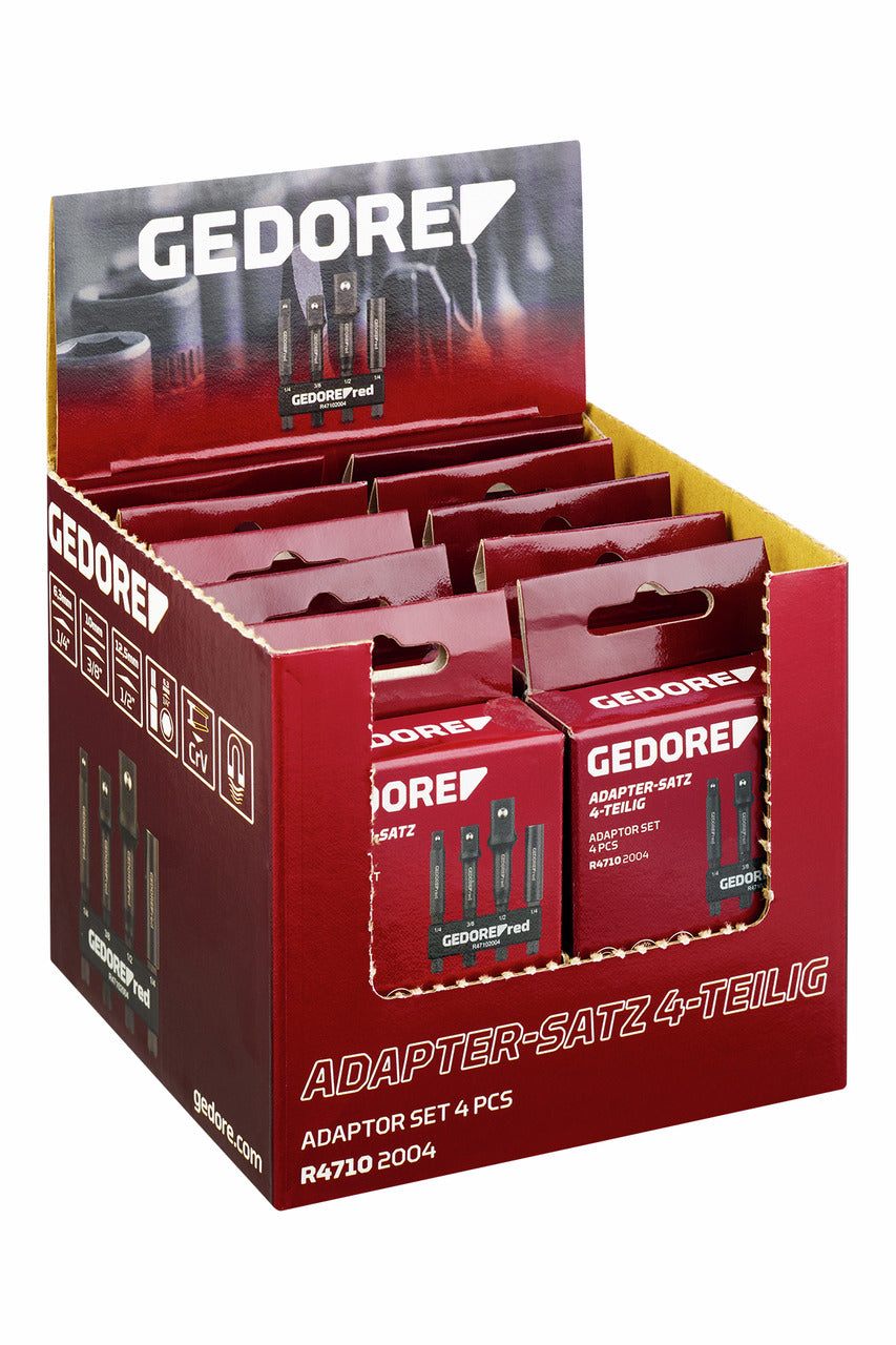 GEDORE red R47109010 - Présentoir pour point de vente avec 10 jeux d'adaptateurs de 4 pièces.